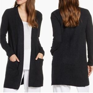 Barefoot Dreams CozyChic Lite Long Cardigan Sweater Black Large